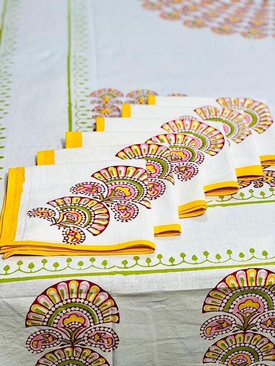 Handblock printed table covers uploaded by Dikrati traders on 1/4/2022