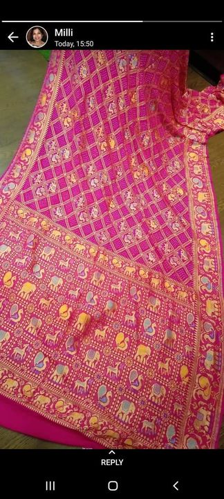 Banarasi handloom bandhani figer saree uploaded by business on 1/4/2022