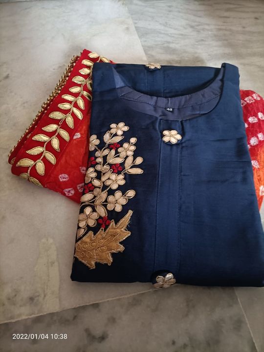 Kurti with bandhni dupatta uploaded by business on 1/4/2022