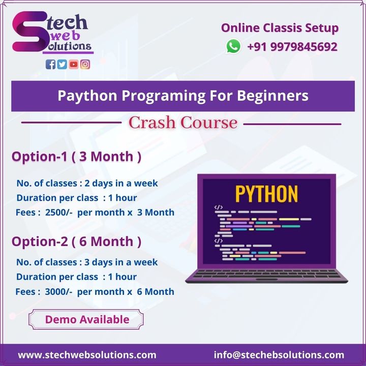 Paython online course uploaded by Stech Web Solutions on 1/5/2022