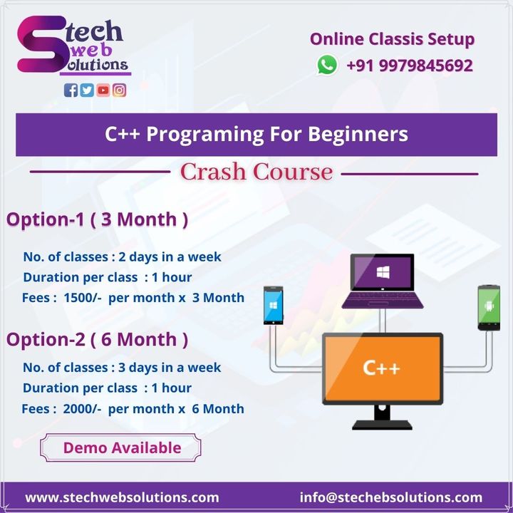 C++ online course uploaded by Stech Web Solutions on 1/5/2022
