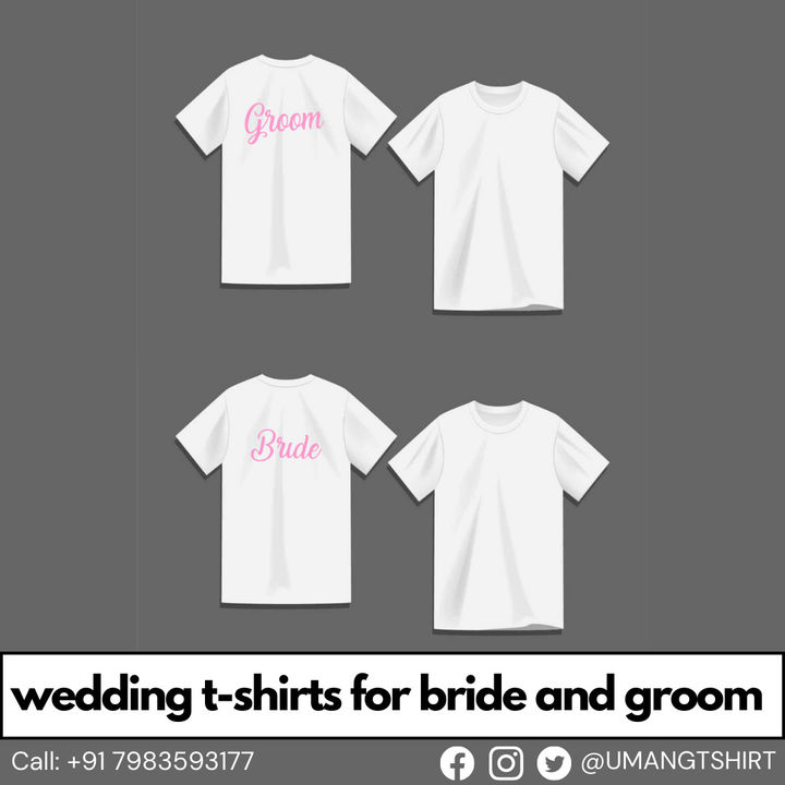 Post image Love Couples T Shirts by TeesForever.
#weddingtshirts #couplesloveshirt #couplesshirts #honeymoonshirt #wedding #customizedshirts 

Celebrate the event with personalized #wedding shirts for the bride, groom and guests. Add a logo, quote Customized Team Bride #TShirts - #Bride &amp; #Groom #weddingtshirts Wedding Special #BrideandgroomShirt Bride and Groom Shirt, Bride T-shirt, Groom shirt, Bridal Shirt, Bride Shirt, Bride tShirt, Bachelorette Shirt, Wedding Shirt, Married shirt #personalized bride and groom #shirts bride and groom #apparel bride

If you have a question, please call us on +91 7983593177 (8:00 AM to 8:00 PM. Monday to Saturday) or email us at umangtshirt@yahoo.com

Urgent Delivery In bengaluru karnataka, Mumbai, Chennai, Kolkata, Hyderabad, Pune
