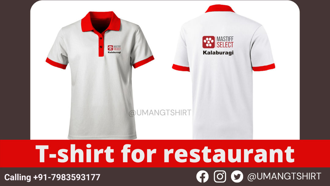Post image Collar Promotional T-shirt for restaurant t-shirts for restaurant staff - restaurant uniforms with logo delhi
Customized Restaurant Collar T-shirts For Your Restaurant Staff. Cotton Restaurant Uniform T-Shirt, Restaurant Uniforms T-Shirts, Custom Restaurant Uniform T-Shirts online from Umang Corporation
Restaurant Uniforms T-Shirts Supplier In Delhi Noida Gurgaon Faridabad Mumbai Lucknow Kanpur Custom T-Shirts in Delhi | Restaurant T-Shirts in Bangalore | Bar T-Shirts in Hyderabad

If you have a question, please call us on +91 7983593177 (8:00 AM to 8:00 PM. Monday to Saturday) or email us at umangtshirt@yahoo.com

Urgent Delivery In bengaluru karnataka, Mumbai, Chennai, Kolkata, Hyderabad, Pune
#restaurantuniformtshirts #restaurantemployees #restauranttshirt #Restaurantstaffuniform #Design #uniform #Uniformtshirts #Restaurant and #Bar #Uniforms supplier #delhi india #manufacturers, Chef Uniforms #suppliers, t-shirt for restaurant custom t-shirts for restaurant indian restaurant waiter uniform design restauran #suppliers #customtshirts #restauranttshirts #restaurant #bar #cafe #catering #chef #gurgaon #noida #logo #mumbai #bangalore #bangalore #restuarant restaurant uniforms, cafe uniform, hotel uniform. ... custom chef cook #uniformsupplier

Where to order custom t-shirts designed and made with our logo printed for our restaurant/bar/cafe/catering services? - Restaurant / Catering services / Hotel / Cafe / Bar uniform t.shirts with logo customised t-shirts with printing - Collar T-Shirts, Hoodies, Sweat Shirts &amp; Round Neck Tees for Restaurant, Cafe &amp; Bakery. Logo, Design Embroidery &amp; Printing #printing #hotel