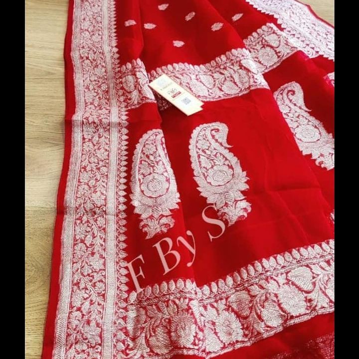 Pure chiffon silver zari work handloom sarees uploaded by business on 1/5/2022