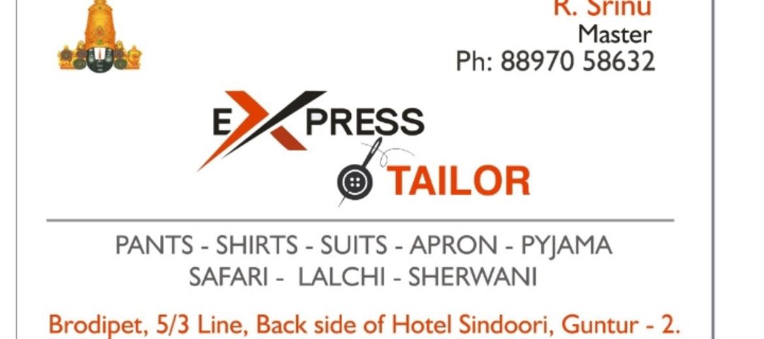 Visiting card store images of Express tailor