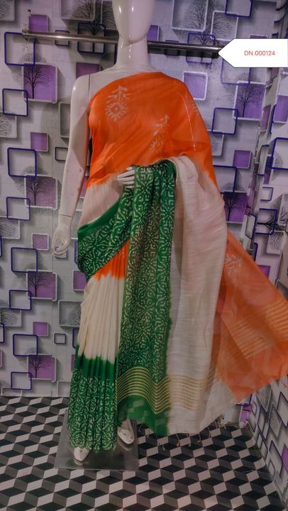 Kota slub batik print saree with blouse uploaded by Apparelsnishu on 1/5/2022