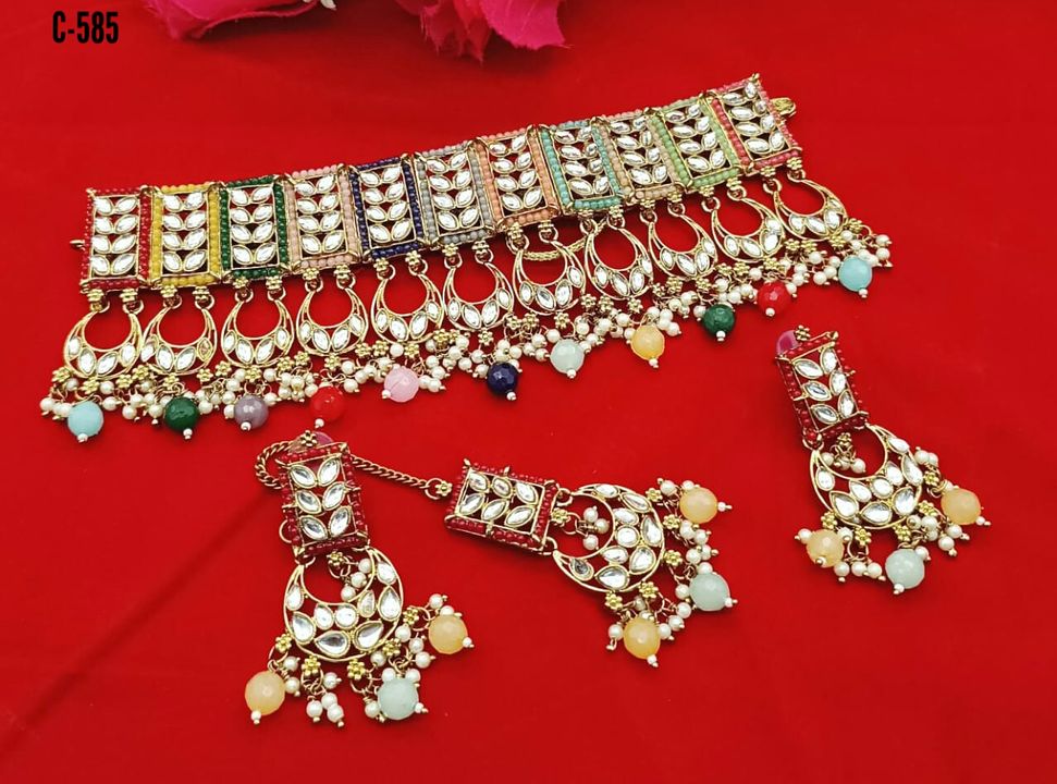 High Quality Heavy Kundan and Diamond Jewellery Set Only  uploaded by RADHA RANI COLLECTION on 1/5/2022