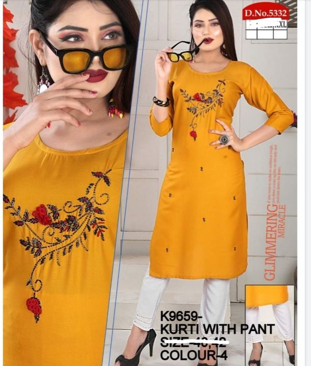 Rayon kurti with pants  uploaded by Amatullah Collection on 1/5/2022