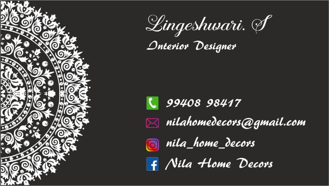 Visiting card store images of Nila Home Decors