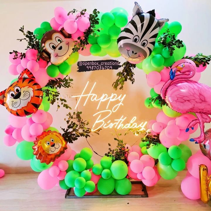 Post image Jungle theme decorAll types of balloon decoration#birthday #anniversary#party#promotion#shoot#events #etc