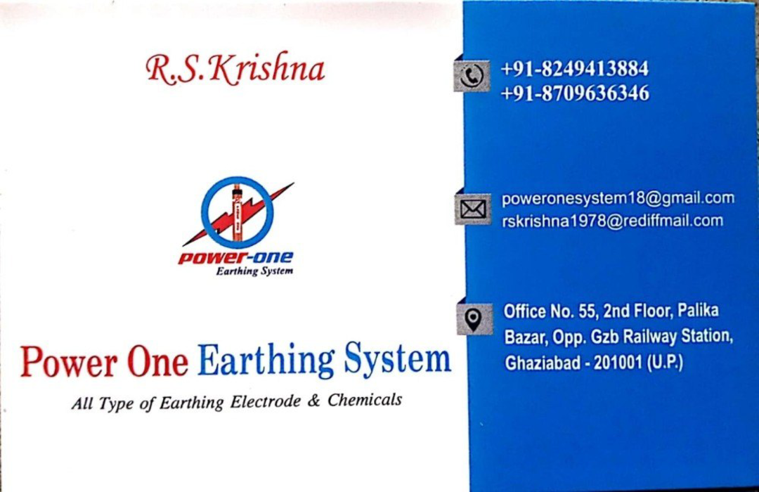Visiting card store images of Power One Earthing System