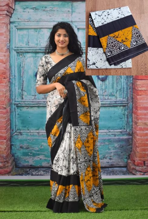 Post image Hand block print cotton mul-mul saree with blouse 🦋🦋ST LUNCHING🦋🦋✂️1.Size 6.3 metres including blouse pieces.🧶2.Pure handmade sarees🌞3.100% colour guarantee🌼4. Fabric cotton mul-mul 
Price 560+shipping
