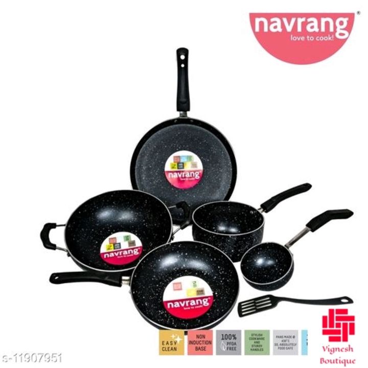 Product image with price: Rs. 1480, ID: nonstick-cookware-set-ed98f662