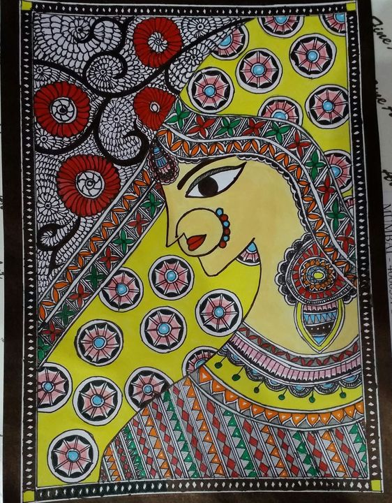Madhubani Lady Painting  uploaded by Hunar Creation on 1/6/2022