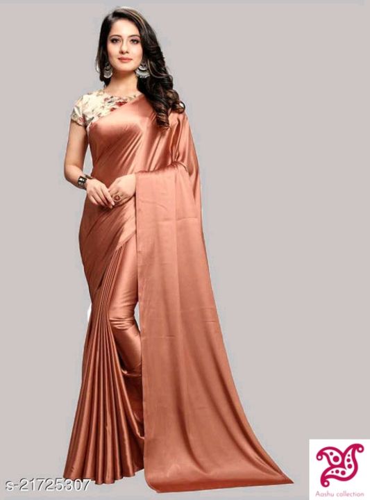 Silk plain saree with designer blouse uploaded by business on 1/6/2022