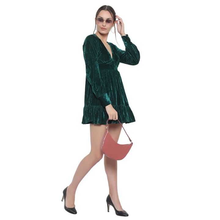 Emrald Green Velvet Mini Dress uploaded by business on 1/6/2022
