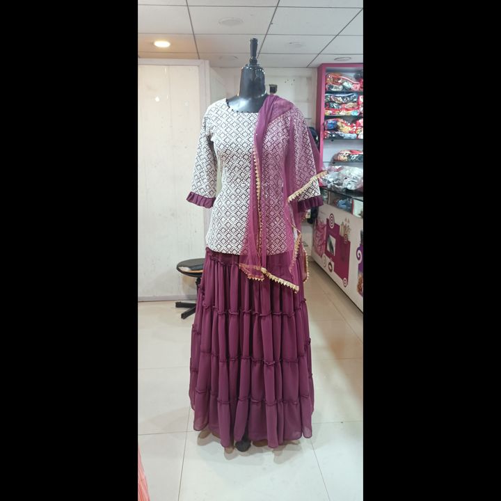 Post image Kurti with skirt and dupptaDM best deal