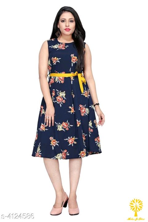 Women's printed Light Multicolour Crepe Dresses uploaded by business on 1/7/2022