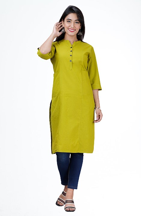 Straight solid Kurtis with 2 side pocket for women uploaded by business on 9/29/2020