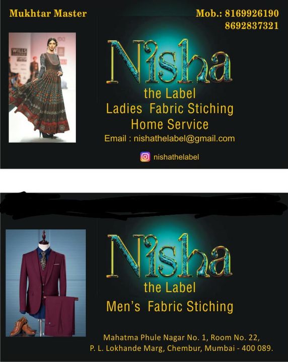 Post image All all type fabric stitching available ghagra choli gown blouse Punjabi suit womens coat pant shirt western Indo Western Indian dress Home service freeAddress Lokhande Marg Chembur Mumbai 400089