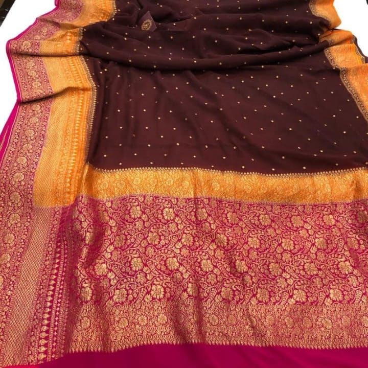 Banaras pure khaddi Georgette uploaded by Ansari fabrics on 1/7/2022