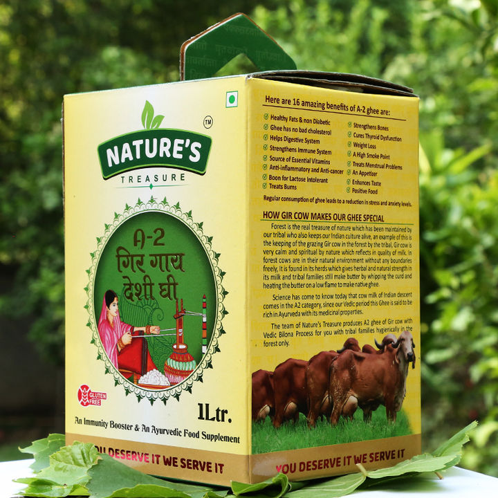 Jungle Grazing A-2 Gir Cow Bilona Ghee 1ltr uploaded by Nature's Gift on 1/8/2022