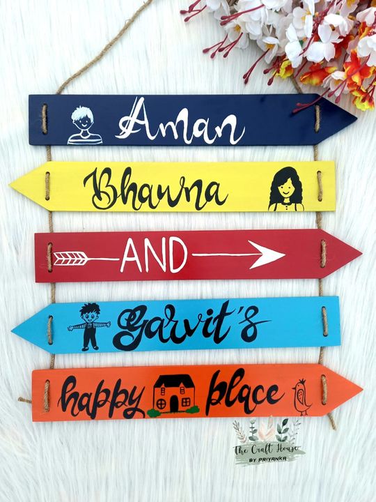 Post image Have your wall filled with amazingly quirky and earthy hand painted 🎨 names on wooden planks Hanging .💛

Can be customize !

DM to Order!

Happy shopping with us.🛍
#thecrafthousebypriyanka #thetealhut #bohodecor #positivevibes #homesweethome #homedecorlovers #walldecor
#supportsmallbusiness #supporthandmadegoods #housewarminggift #lettering #welcomehome #decorenthusiast #retro #karnalthecityoflove #haryana_vale
