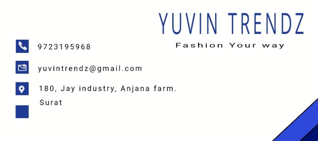 Visiting card store images of Yuvin Trendz