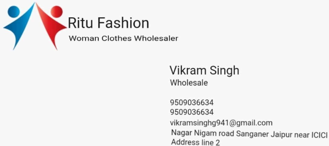 Visiting card store images of Ritu fashion