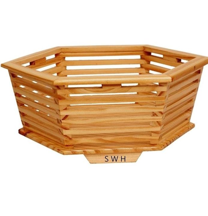 Pine Wood Fruit Basket uploaded by NIKITA'S WOOD CARVING HANDICRAFT on 1/8/2022