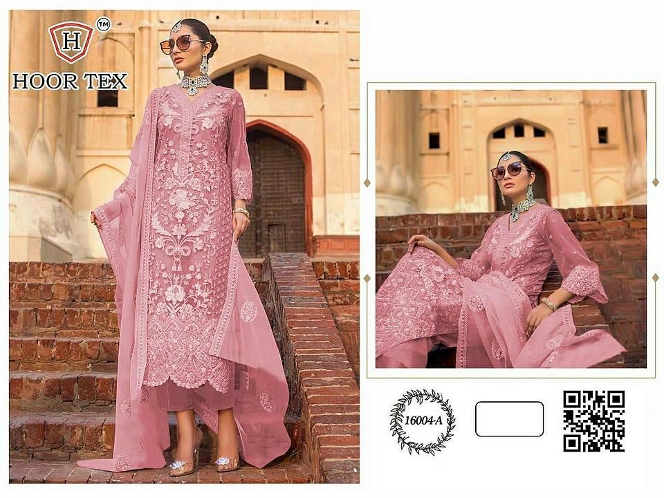 Post image *HOORTEX  16004*
     *Fepic 62002*

 Single Pce Available
*Rate :-  1299/- Nett*

Fabrics Details:-
TOP :- Heavy Soft Net                                                          
  Sleeves :- Heavy Soft Net
  Length :- Max Up to 52”
  Size :- Max Up to 60”

INNER :- Santoon 

BOTTOM :- Santoon

DUPATTA :- Heavy Soft Net 

WORK :- Multi Embroidery Stich + Stone Work

Type :- Materiel 
Weight :- 1.00kg+
Four *(4)* Colour Available
Wash : - First Time Dry Clean 
💯% Premium Qwality Available