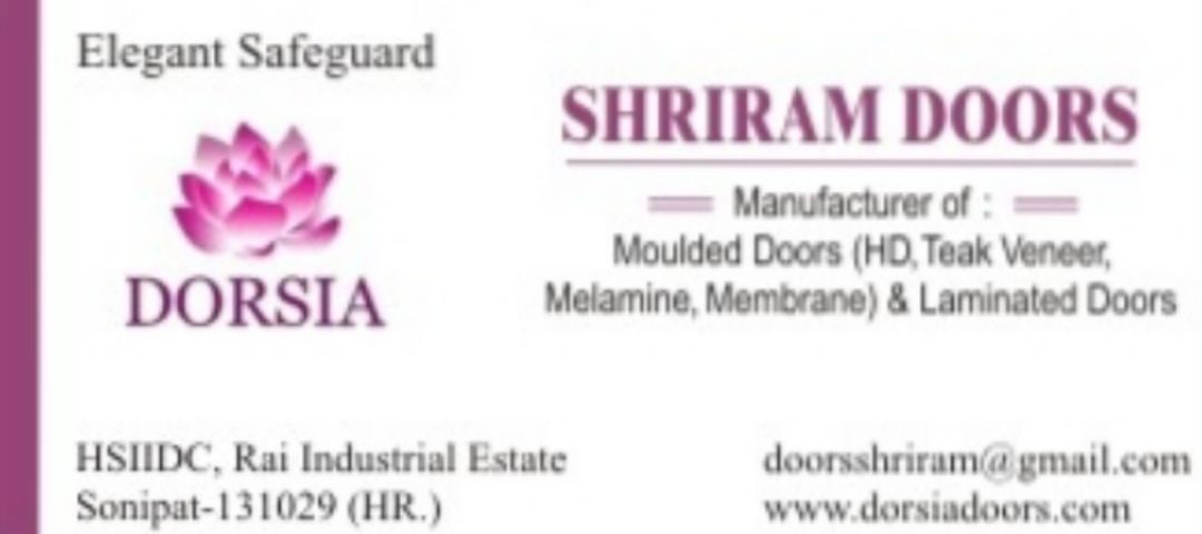 Visiting card store images of Shriram doors