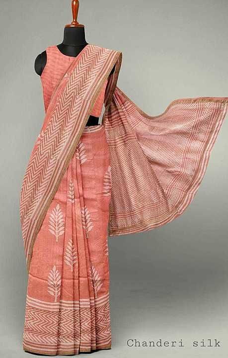 Bagru hand block Chanderi silk sarees  uploaded by raoprinters on 9/30/2020