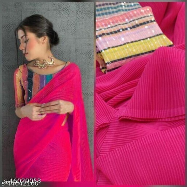 Post image Jivika Fashionable SareesSaree Fabric: GeorgetteBlouse: Running BlouseBlouse Fabric: GeorgetteMultipack: SingleSizes: Free Size (Saree Length Size: 5.5 m, Blouse Length Size: 0.8 m) 
Country of Origin: India
