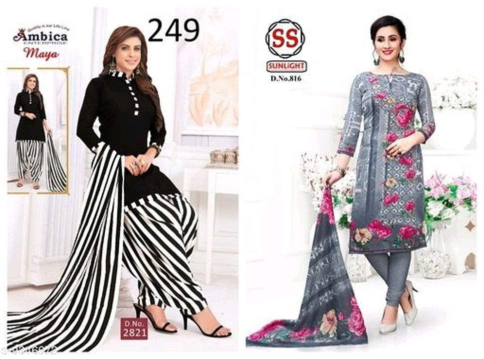 Catalog Name:*Aagam Sensational Suits & Dress Materials*
Top Fabric : Crepe + Length 2 Mtrs
Bottom F uploaded by business on 9/30/2020