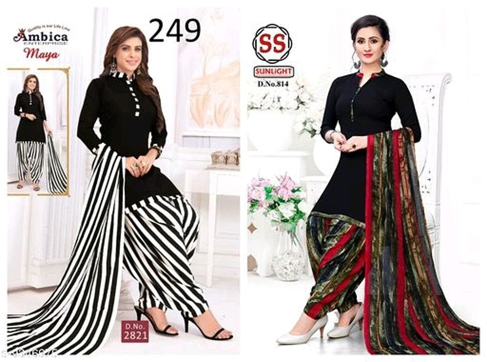 Catalog Name:*Aagam Sensational Suits & Dress Materials*
Top Fabric : Crepe + Length 2 Mtrs
Bottom F uploaded by Satyanam Reseller on 9/30/2020
