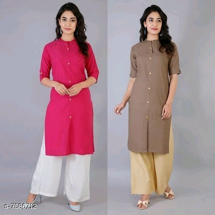Catalog Name:*Gorgeous Cotton Kurtis*
Fabric: Cotton
Sleeve Length: Three-Quarter Sleeves
Pattern: S uploaded by business on 9/30/2020