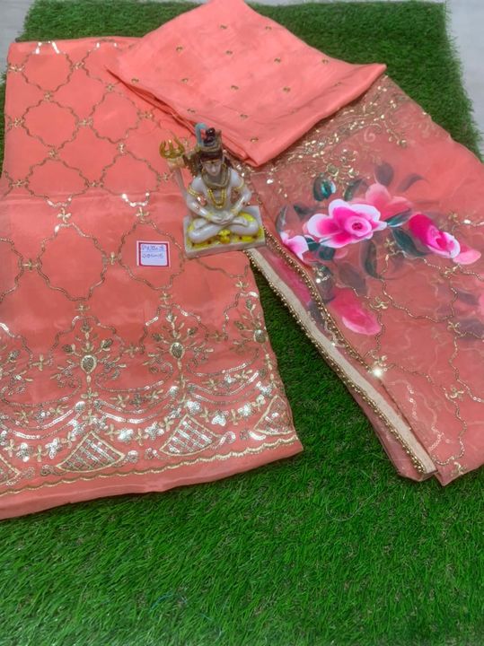 opada Silk Suit Fancy Sharara Suit And Orgqnzq dupatta worl  uploaded by business on 1/9/2022