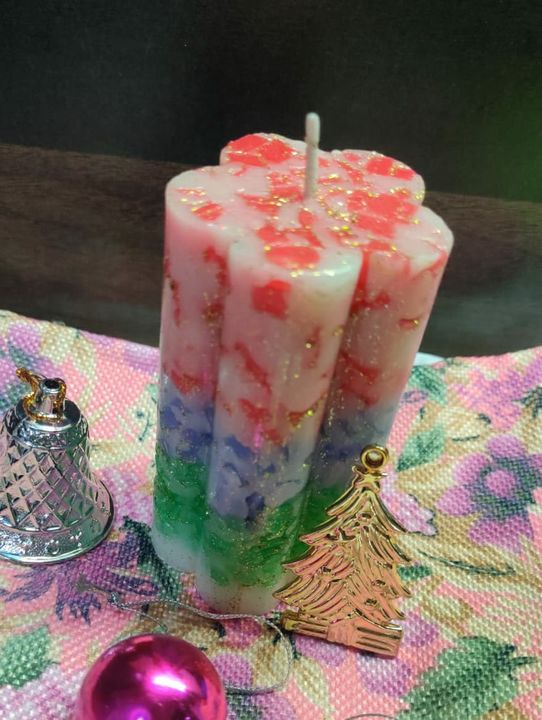 Non Scented multicolour  flower candle uploaded by business on 1/9/2022
