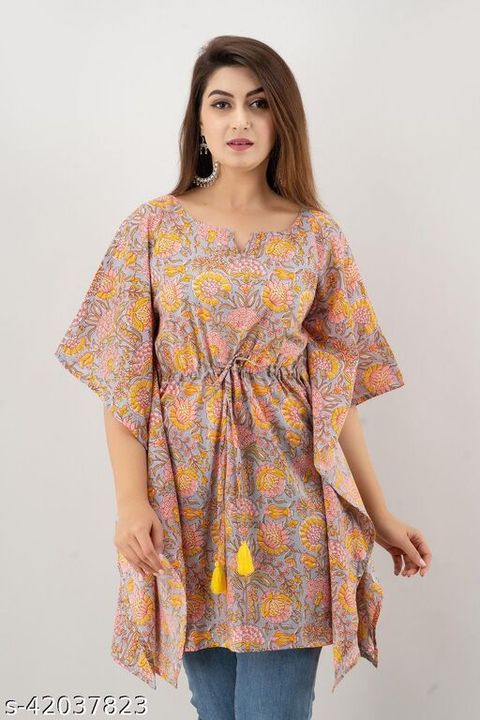 Women Cotton Print Kaftan Kurtis uploaded by All Products on 1/9/2022