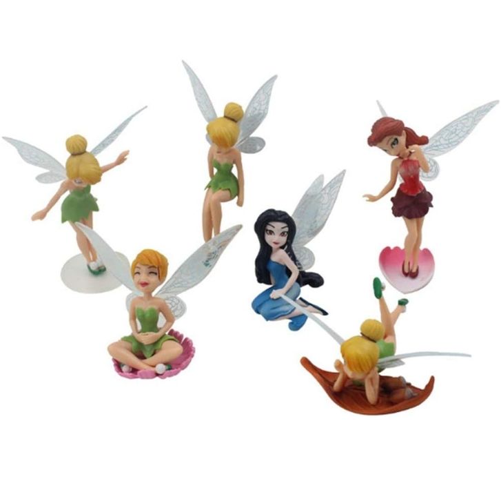 Fairy Cake Topper 6pcs, Tinkerbell Birthday Cake Topper Cupcake Topper, Miniature Fairy Figures, Tin uploaded by business on 1/9/2022