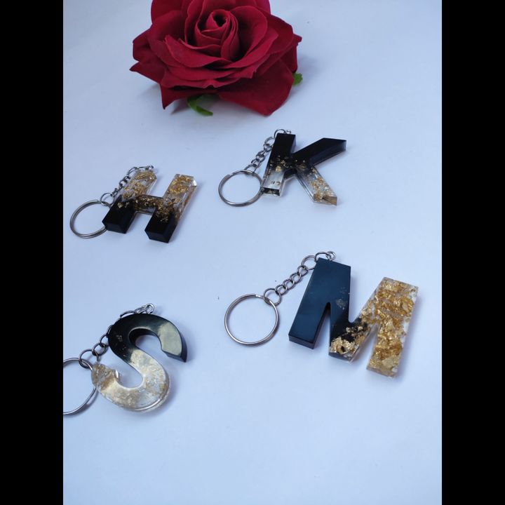 Resin alphabetical keychains uploaded by business on 1/9/2022