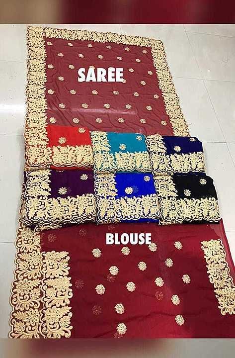 Georgette Sarees with embroidery work  uploaded by Sai fashionz collections  on 9/30/2020