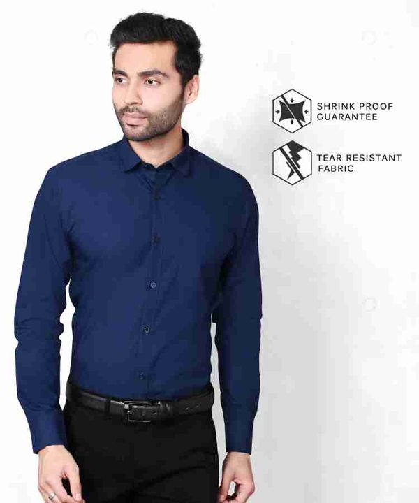Navy. Blue slim fit solid formal shirt uploaded by One india cotton on 1/10/2022