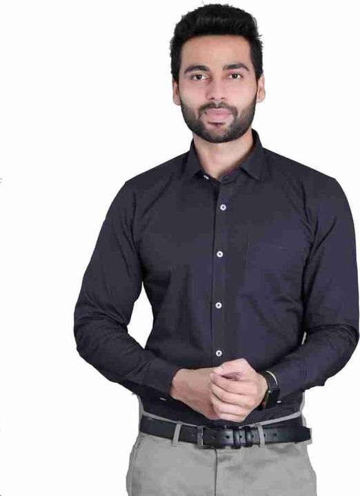 Black men slim fit solid formal shirt uploaded by One india cotton on 1/10/2022