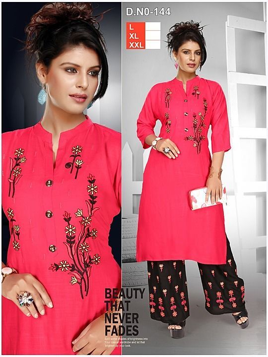 Post image Hey! Checkout my new collection called Rayon embroidery Palazzo set.