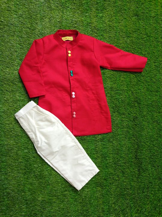 Red Kurta Colour Button White Pant uploaded by business on 1/11/2022