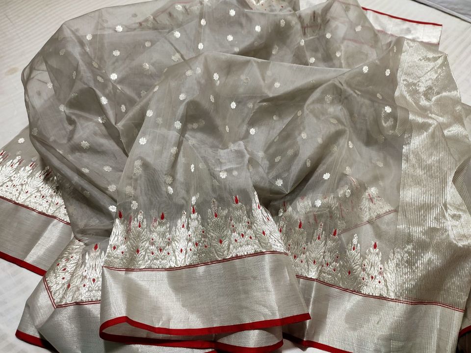 Chanderi handloom silk saree uploaded by business on 1/11/2022