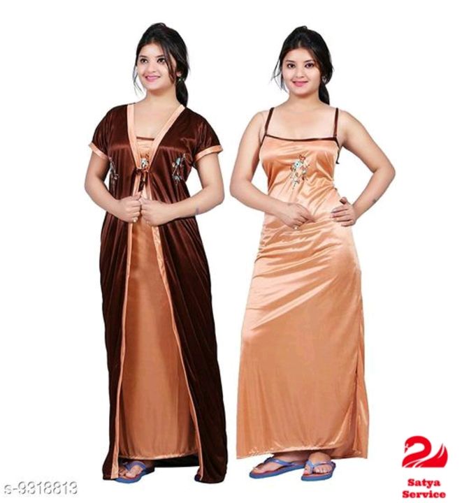Women's Satin Robe Nightwear Gown for Women and Girls_ Pack of 2
Fabric: Satin
Sleeve Length: Short  uploaded by business on 1/11/2022