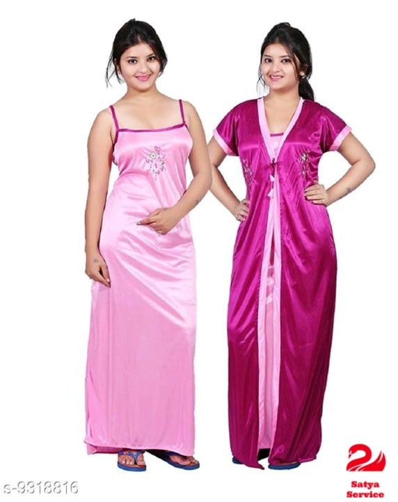 Women's Satin Robe Nightwear Gown for Women and Girls_ Pack of 2
Fabric: Satin
Sleeve Length: Short  uploaded by Satya service on 1/11/2022